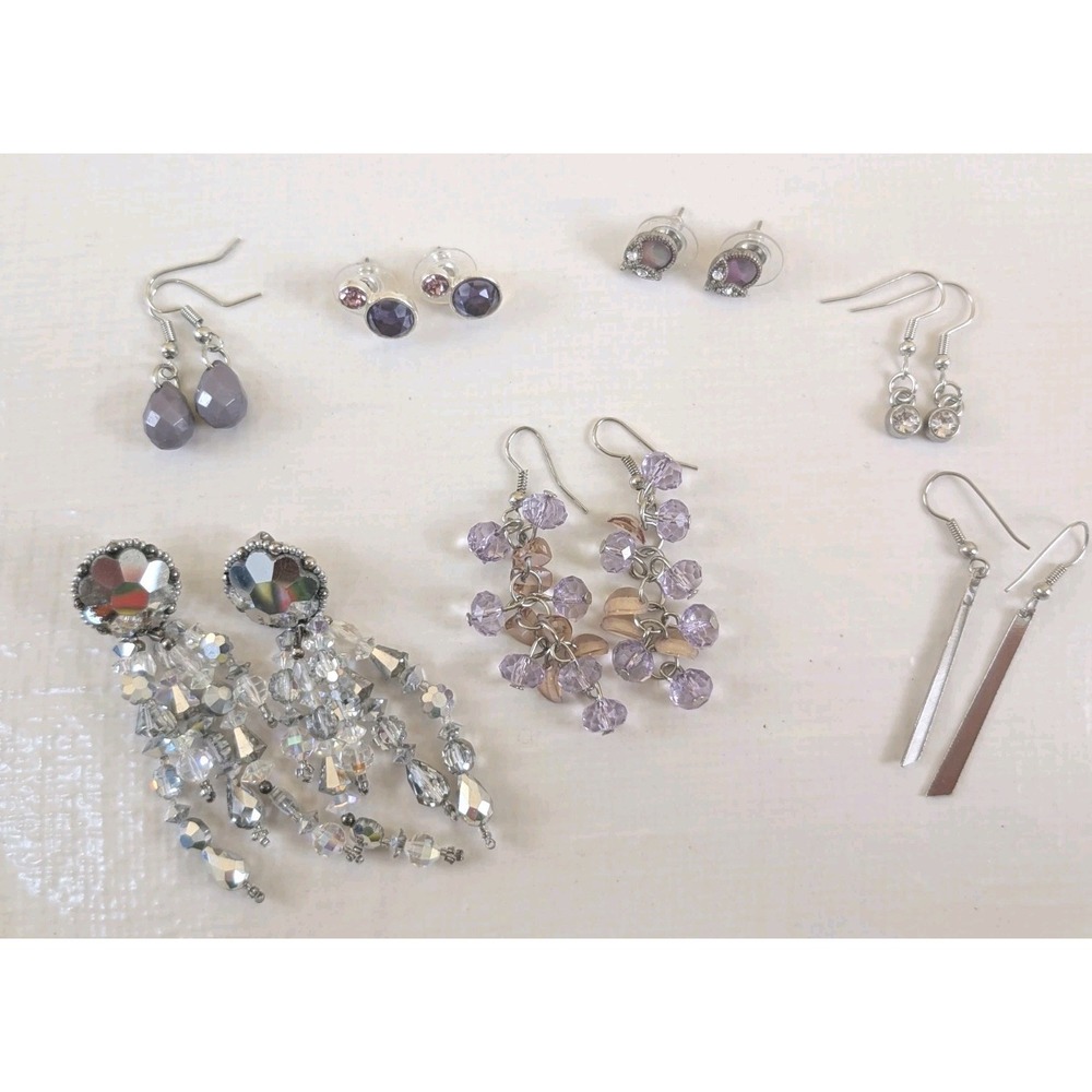 Vintage Style‎ Earrings Lot 7+ Pairs Rhinestone Dangle Stud Chandelier Mixed...